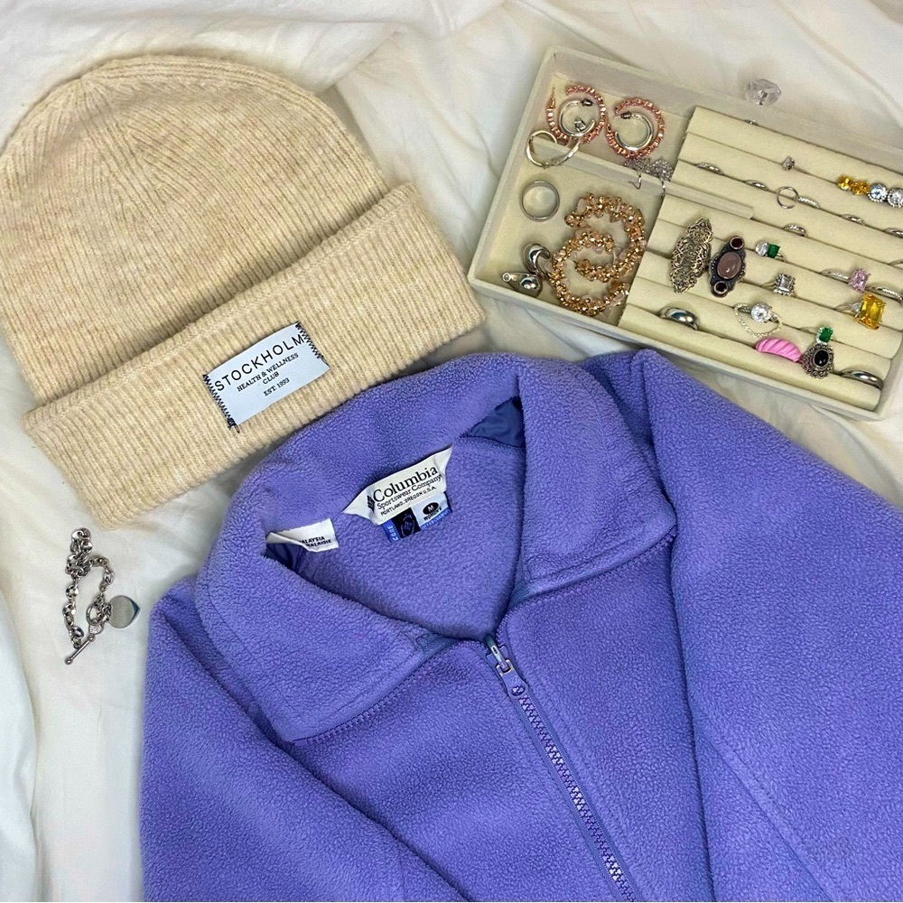 Vintage Columbia Sportswear Retro Purple Medium Drawstring 90s Y2K Style Jacket
